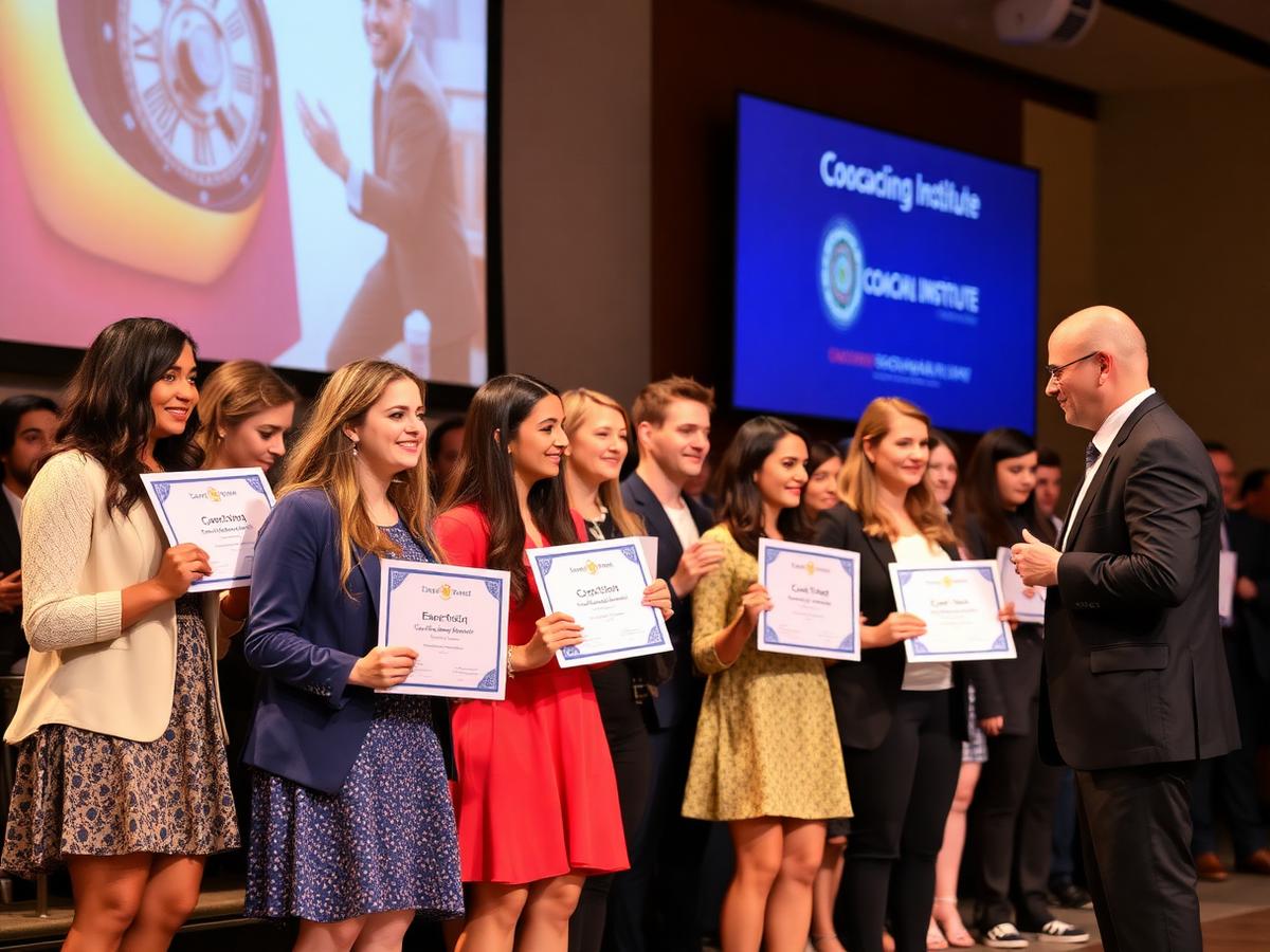 Students receiving certificates
