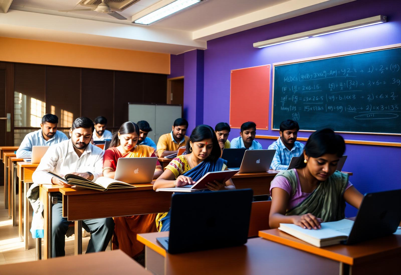 Students learning at Sri Sai Coaching Centre